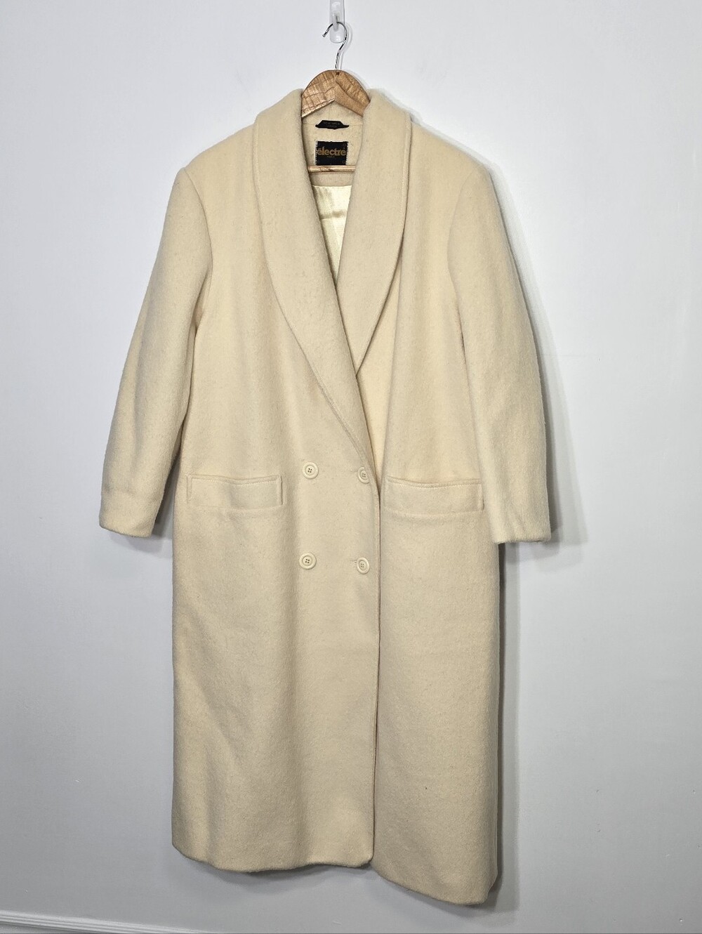Vintage Eléctre Paris Champagne Pure Virgin Wool Double Breasted Pockets Jacket